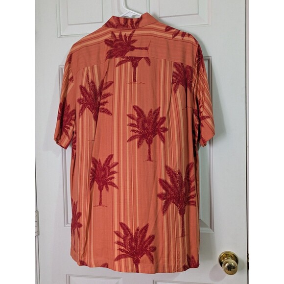 La Cabana Hawaiian Shirt Mens Small Orange S/S Button Up Palm Trees Retro - Picture 4 of 7